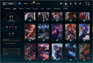 Conta Platina 1 com 88 Champs e 97 Skins + 1 Prestigio - League of Legends LOL