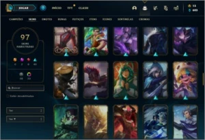 Conta Platina 1 com 88 Champs e 97 Skins + 1 Prestigio - League of Legends LOL