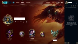 Conta LOL - Platina IV/80 campeões/17 skins/ 4 pgs runa - League of Legends
