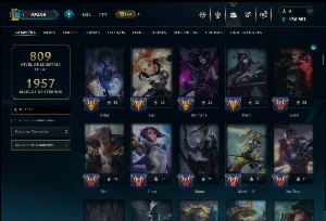 Esmeralda 1 com TODOS os Champs e 175 Skins ( Nivel 643 ) - League of Legends LOL