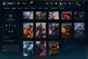 Ouro 4 com 60 Champs e 25 Skins - League of Legends LOL