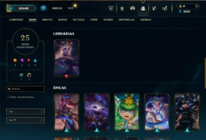 Ouro 4 com 60 Champs e 25 Skins - League of Legends LOL