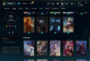 Ouro 4 com 60 Champs e 25 Skins - League of Legends LOL