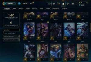 Ouro 4 com 60 Champs e 25 Skins - League of Legends LOL