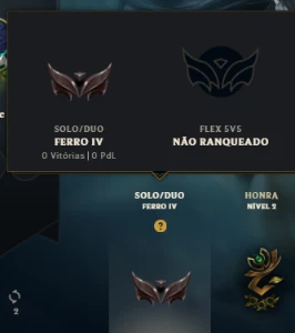 Conta Ferro 4 - IV com 0 pdl . - League of Legends LOL