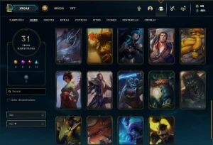 Conta prata 4 com 70 Champs e 31 Skins ( MAIN SUP ) - League of Legends LOL