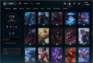 Conta platina 3 com 800k de riven, 105 champs e 128 skins - League of Legends LOL