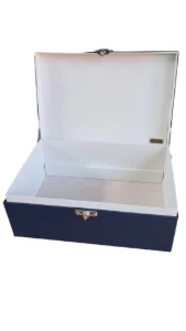 Maleta Azul-Marinho para Joias de 4 Andares - Artesanato e Personalizados