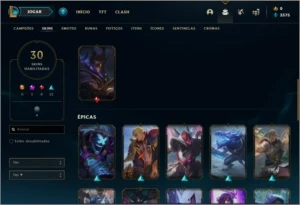 Conta platina 4 BARATA com 30 skins e 78 champs - League of Legends LOL