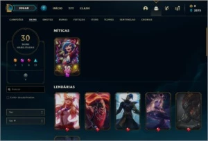 Conta platina 4 BARATA com 30 skins e 78 champs - League of Legends LOL