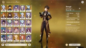 Conta Genshin Impact AR56 c/ Tier SS+ personagens 5*.