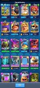 68 Emote, Arena 22, 59 ilustrações, todas as cartas. - Clash Royale