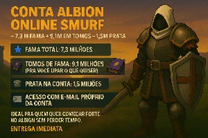 Conta Albion SMURF 7.3M de fama+ 9.1M de fama em Tomo + 1.5M - Albion Online