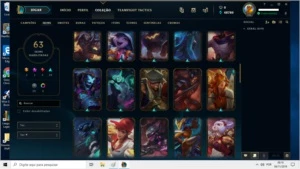 conta lol platina todos os campeões 63 skins - League of Legends