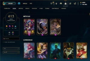 Bronze 3 com TODOS os champs 413 Skins + 7000 RP - League of Legends LOL
