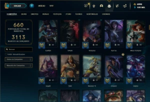 Bronze 3 com TODOS os champs 413 Skins + 7000 RP - League of Legends LOL
