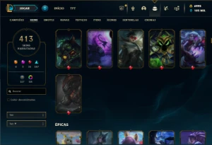 Bronze 3 com TODOS os champs 413 Skins + 7000 RP - League of Legends LOL