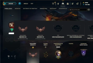 Bronze 3 com TODOS os champs 413 Skins + 7000 RP - League of Legends LOL