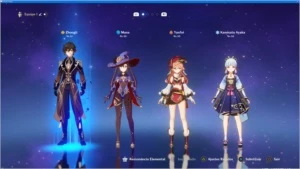 Conta ar34 Ayaka, Zhongli, Jean, Mona++ - Genshin Impact