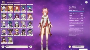 CONTA GENSHIN IMPACT COM RAIDEN YAE MIKO CHILDE + TRÊS T5