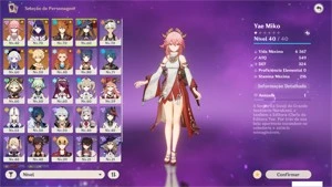 CONTA GENSHIN IMPACT COM RAIDEN YAE MIKO CHILDE + TRÊS T5