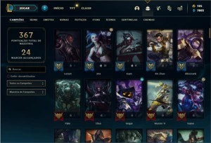 Conta Diamante 3 Flex com 120 Champs e 50 Skins - League of Legends LOL