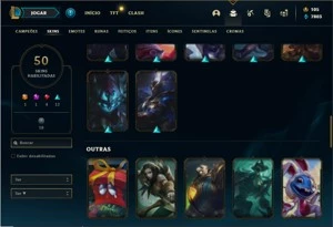 Conta Diamante 3 Flex com 120 Champs e 50 Skins - League of Legends LOL