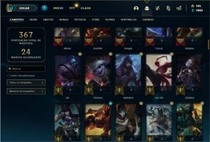 Conta Diamante 3 Flex com 120 Champs e 50 Skins - League of Legends LOL