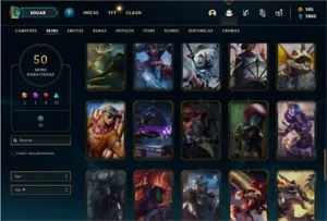 Conta Diamante 3 Flex com 120 Champs e 50 Skins - League of Legends LOL