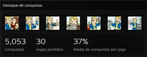Conquistas STEAM - platinas ou conquista especifica
