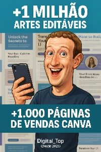 +1Milhão Artes, Páginas E Templates: Canva, Photoshop, Corel - Outros