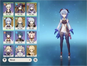 Ar 55. Ganyu c1, keqing, Jean mona, Noelle e Xiangling c6 - Genshin Impact