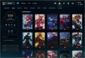 ACC LOL/ PLAT 3/ 200 SKINS(9 MÍTICAS)/10 GEMAS/ALL CHAMPS - League of Legends