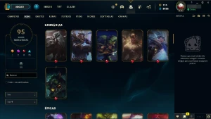 conta de lol com 95 skins - League of Legends