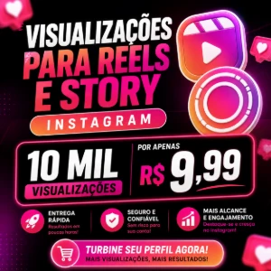Visualizações para Reels e Stories a partir de R$ 9,99 - Redes Sociais