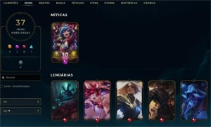Conta com 71 CHAMPS, 37 SKINS - LVL 114 [FULL ACESSO] - League of Legends LOL