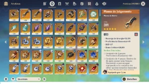 Conta Genshin Impact AR 56 Yelan e Cyno com arma assinatura