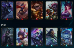 Conta de LOL com 244 skins, com email original. Esmeralda 4. - League of Legends
