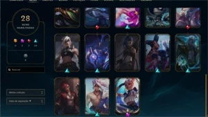 CONTA LOL  → (35 Campeoes) (28 Skins )(Platina IV) - League of Legends