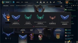 Conta platina 2, ex diamante 2. Todos os campões. - League of Legends LOL