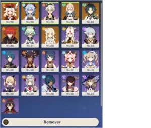 Acc Genshin Impact AR 52 (Ganyu, Xiao, Diluc, Klee e Jean)