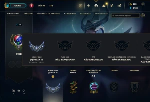 Prata 4 com 75 Champs e 24 Skins + Kaye Juiza e Rammus Rei - League of Legends LOL