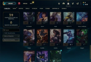 Conta Platina 3 com 35 Champs e 5 Skins + 20 Fragmentos - League of Legends LOL