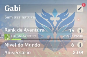 Conta de Genshin Impact com Kazuha e Andarilho