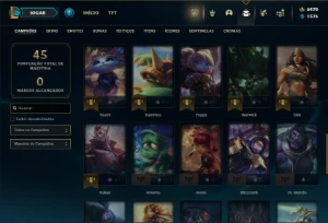 Ferro 3 com 45 Champs e 26 Skins + ( 6500 RP ) ( 100 Jogos ) - League of Legends LOL