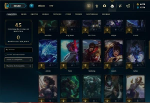 Ferro 3 com 45 Champs e 26 Skins + ( 6500 RP ) ( 100 Jogos ) - League of Legends LOL