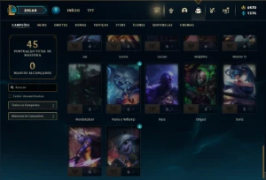 Ferro 3 com 45 Champs e 26 Skins + ( 6500 RP ) ( 100 Jogos ) - League of Legends LOL