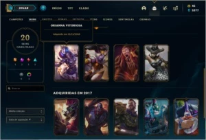 Conta unranked com 20 skins e 54 champs - League of Legends LOL