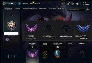 Conta MESTRE com 43 Champs e 13 Skins + 4 Fragmentos - League of Legends LOL