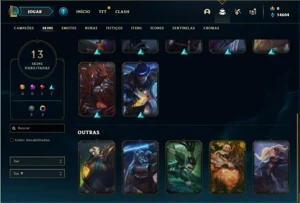 Conta MESTRE com 43 Champs e 13 Skins + 4 Fragmentos - League of Legends LOL